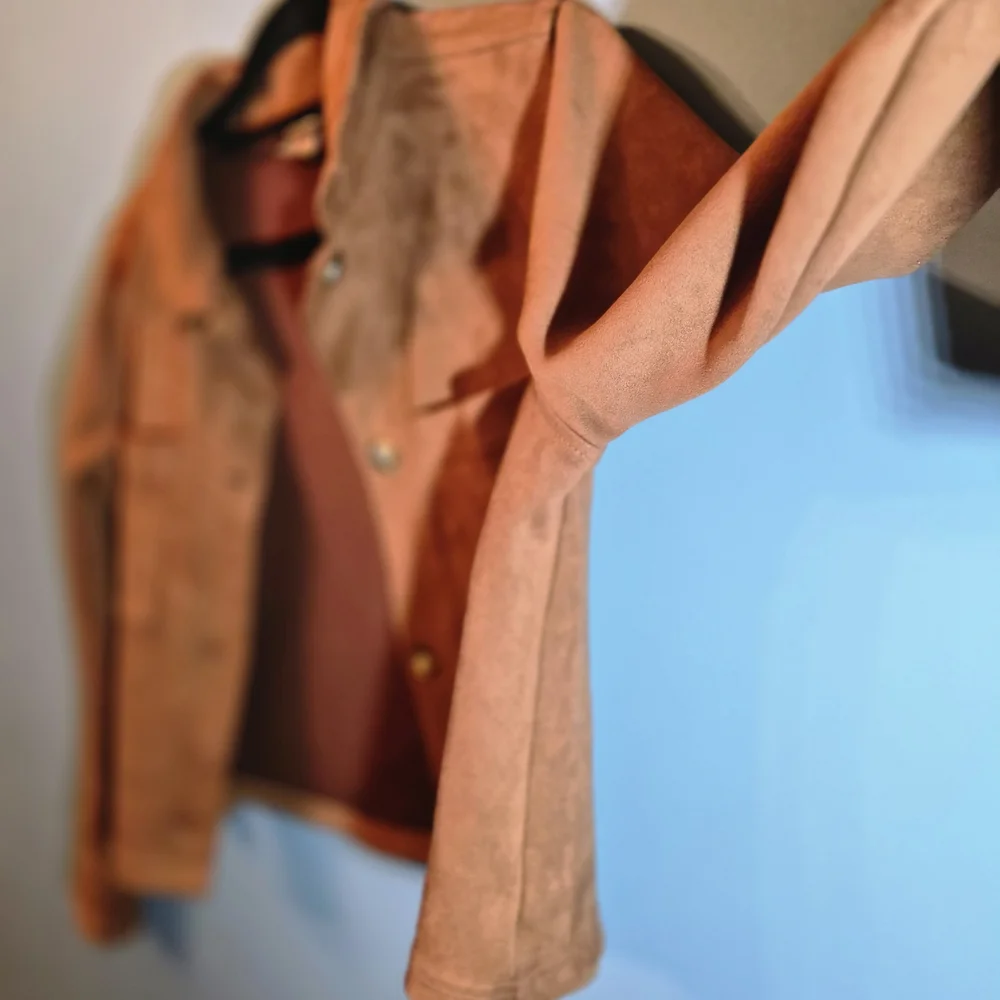 Women's Orange Suede Jacket - Picture 5 of 7
